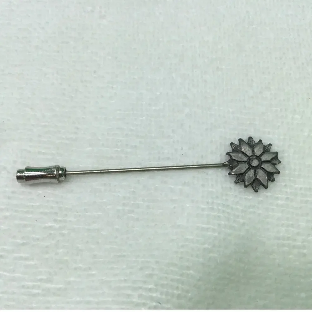 Vintage Pewter Flower Hat Pin